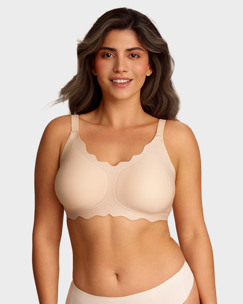 Soft Full Coverage Scalloped Wireless Jelly Bra